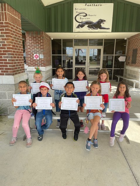 Students of the Month for kindergarten through second grade.